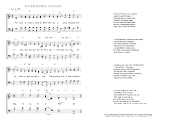 Hymn score of: For help, O whither shall I flee? - The Believer's Conflict. (Joachim Neander/Henry Mills/Johannes Thomas Rüegg)
