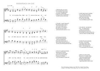 Hymn score of: In all my plans, thou Highest - Dependence on God (Paul Flemming/Henry Mills/Johannes Thomas Rüegg)