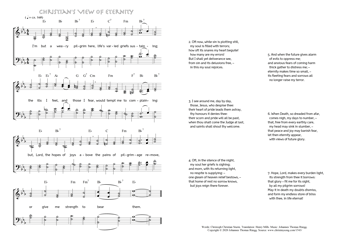 Hymn score of: I'm but a weary pilgrim here - Christian's View of Eternity (Christoph Christian Sturm/Henry Mills/Johannes Thomas Rüegg)