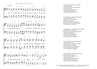 Hymn score of: God is my light! – Never, my soul, despair - God our Light, etc. (Johann Heinrich Karl Hengstenberg/Henry Mills/Johannes Thomas Rüegg)