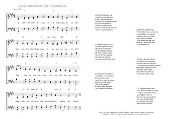 Hymn score of: O Heer! tot Wien ik roep - Zelfonderzoek en terugkeer (Carl Johann Philipp Spitta/Johannes Riemens/Johannes Thomas Rüegg)