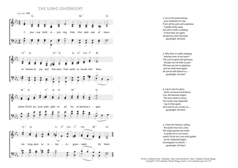 Hymn score of: I journey forth rejoicing - The Long Goodnight (Leonhard Sturm/Jane Laurie Borthwick/Johannes Thomas Rüegg)