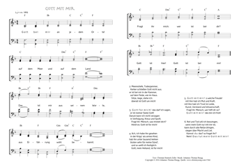 Hymn score of: Gott bei mir an jedem Orte! - Gott mit mir (Christian Heinrich Zeller/Johannes Thomas Rüegg)
