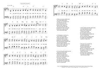 Hymn score of: En pilgrim drager ud på fart - Hjemgang (Carl Johann Philipp Spitta/Christian Benedictus Reventlow/Johannes Thomas Rüegg)