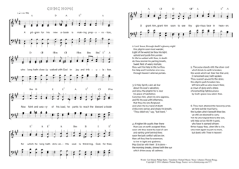 Hymn score of: A pilgrim for his new abode - Going home (Carl Johann Philipp Spitta/Richard Massie/Johannes Thomas Rüegg)