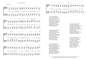 Hymn score of: Vår vän till uppbrott redo står - Hemfärd (Carl Johann Philipp Spitta/Torsten Lundberg/Johannes Thomas Rüegg)