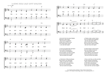Hymn score of: Meine Seele lass Gott walten (Mauritius Kramer/Johannes Thomas Rüegg)