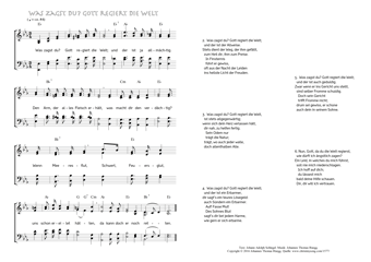 Hymn score of: Was zagst du? Gott regiert die Welt (Johann Adolph Schlegel/Johannes Thomas Rüegg)