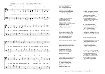 Hymn score of: Alles lebt und schwebt im Preise! (Johann Gottfried Schöner/Johannes Thomas Rüegg)