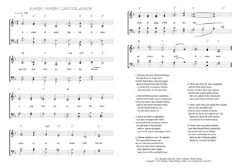 Hymn score of: Amen! Amen! lauter Amen (Benjamin Schmolck/Johannes Thomas Rüegg)