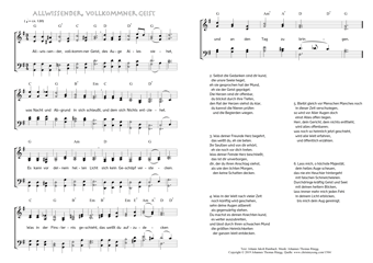 Hymn score of: Allwissender, vollkommner Geist (Johann Jakob Rambach/Johannes Thomas Rüegg)
