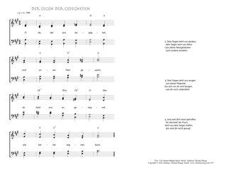 Hymn score of: O du, der uns begegnet - Der Segen der Gesegneten (Carl Johann Philipp Spitta/Johannes Thomas Rüegg)