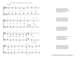 Hymn score of: Ich halte meinem Jesus still (Christoph Carl Ludwig von Pfeil/Johannes Thomas Rüegg)