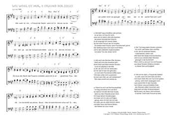 Hymn score of: Wie wohl ist mir, o Freund der Seele! (Wolfgang Christoph Deßler/Johannes Thomas Rüegg)