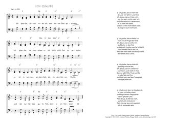Hymn score of: Ich glaube, darum rede ich - Ich glaube (Carl Johann Philipp Spitta/Johannes Thomas Rüegg)