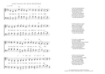 Hymn score of: Was willst du dich betrüben (Johann Heermann/Johannes Thomas Rüegg)