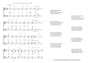 Hymn score of: Seems it in my anguish lone - The Sufficiency of God (Christoph Tietze/Catherine Winkworth/Johannes Thomas Rüegg)