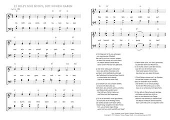 Hymn score of: Es hilft uns nicht, mit hohen Gaben (Gottfried Arnold/Johannes Thomas Rüegg)