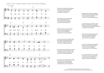 Hymn score of: Hier legt mein Sinn sich vor dir nieder (Christian Friedrich Richter/Johannes Thomas Rüegg)