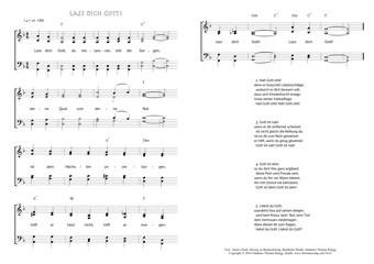 Hymn score of: Lass dich Gott! (Anton Ulrich, Herzog zu Braunschweig/Johannes Thomas Rüegg)
