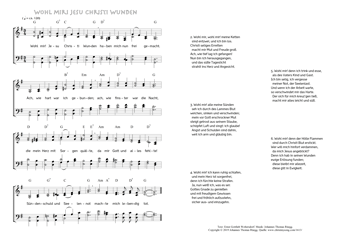 Hymn score of: Wohl mir! Jesu Christi Wunden (Ernst Gottlieb Woltersdorf/Johannes Thomas Rüegg)