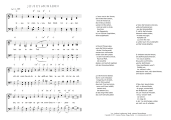 Hymn score of: Jesus ist mein Leben (Verfasser/in unbekannt/Johannes Thomas Rüegg)