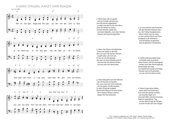 Hymn score of: Meine Sorgen, Angst und Plagen (Verfasser/in unbekannt/Johannes Thomas Rüegg)