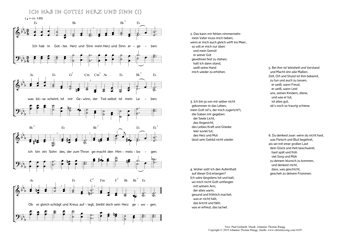 Hymn score of page 1 of: Ich hab in Gottes Herz und Sinn (Paul Gerhardt/Johannes Thomas Rüegg)