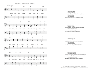 Hymn score of: Bringt frohen Dank (Caspar Fugger/Johannes Thomas Rüegg)