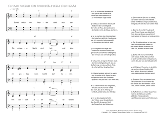 Hymn score of page 1 of: Schau! welch ein Wunder stellt sich dar! (Paul Gerhardt/Johannes Thomas Rüegg)