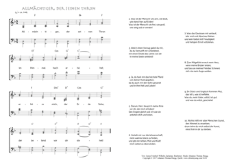 Hymn score of: Allmächtiger, der seinen Thron (Justus Friedrich Wilhelm Zachariae/Johannes Thomas Rüegg)
