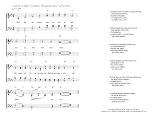 Hymn score of: Mein Gebet steigt täglich zu dir auf (Balthasar Münter/Johannes Thomas Rüegg)