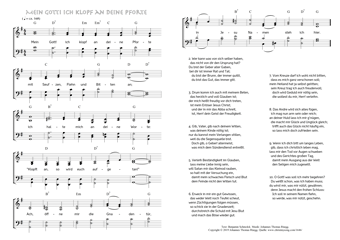 Hymn score of: Mein Gott! ich klopf an deine Pforte (Benjamin Schmolck/Johannes Thomas Rüegg)