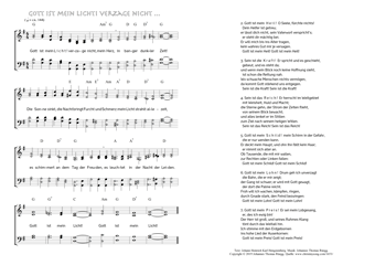 Hymn score of: Gott ist mein Licht! verzage nicht, mein Herz! (Johann Heinrich Karl Hengstenberg/Johannes Thomas Rüegg)