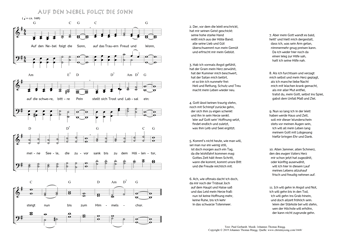 Hymn score of page 1 of: Auf den Nebel folgt die Sonn (Paul Gerhardt/Johannes Thomas Rüegg)