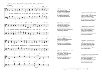 Hymn score of: Getrost, mein Herz, und zage nicht (Verfasser/in unbekannt/Johannes Thomas Rüegg)