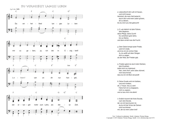 Hymn score of: Du verheißest langes Leben (Verfasser/in unbekannt/Johannes Thomas Rüegg)