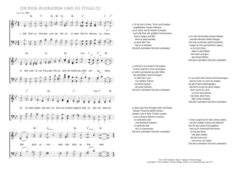 Hymn score of page 1 of: Gib dich zufrieden und sei stille (Paul Gerhardt/Johannes Thomas Rüegg)