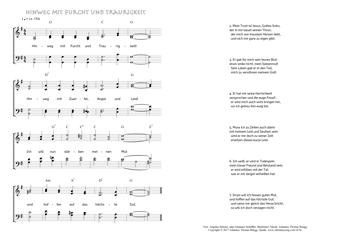 Hymn score of: Hinweg mit Furcht und Traurigkeit (Angelus Silesius/Johannes Thomas Rüegg)