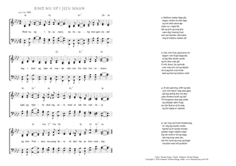 Hymn score of: Rind nu op i Jesu navn (Thomas Kingo/Johannes Thomas Rüegg)
