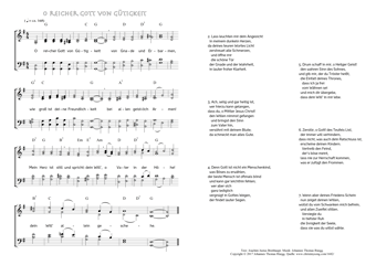 Hymn score of: O reicher Gott von Gütigkeit (Joachim Justus Breithaupt/Johannes Thomas Rüegg)
