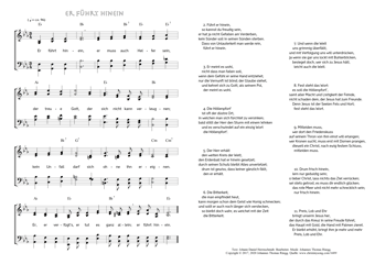 Hymn score of: Er führt hinein (Johann Daniel Herrnschmidt/Johannes Thomas Rüegg)