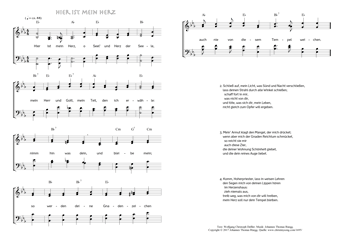 Hymn score of: Hier ist mein Herz, o Seel' und Herz der Seele (Wolfgang Christoph Deßler/Johannes Thomas Rüegg)