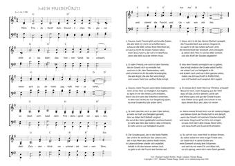 Hymn score of: Mein Friedefürst! dein freundliches Regieren (Christian Friedrich Richter/Johannes Thomas Rüegg)
