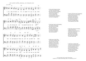 Hymn score of: Ist Gott für mich, so trete (Paul Gerhardt/Johannes Thomas Rüegg) - Seite 1