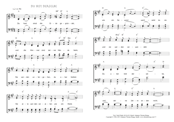 Hymn score of: Du hast einst die Erde gegründet - Du bist derselbe (Psalm 102,26-28/Johannes Thomas Rüegg)