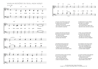 Hymn score of: Warum betrübst du dich, mein Herz (Hans Sachs/Johannes Thomas Rüegg)