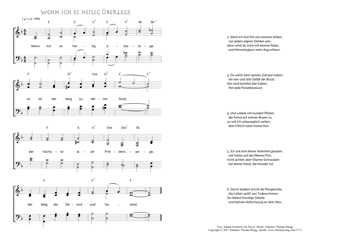 Hymn score of: Wenn ich es heilig überlege (Johann Friedrich von Meyer/Johannes Thomas Rüegg)