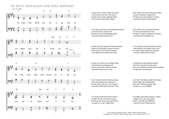 Hymn score of: Du bist's, dem Ruhm und Ehre gebühret (Christian Fürchtegott Gellert/Johannes Thomas Rüegg)