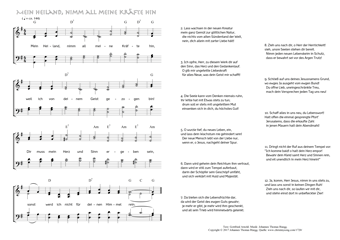 Hymn score of: Mein Heiland, nimm all meine Kräfte hin (Gottfried Arnold/Johannes Thomas Rüegg)
